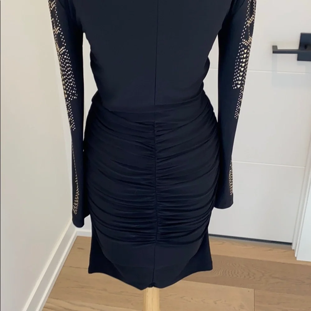 Marina Cocktail Dress with gold jeweled sleeves SM